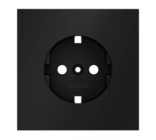 Накладка для розетки с заземлением Voltum S70 (черный матовый) VLS000608