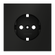 Накладка для розетки с заземлением Voltum S70 (черный матовый) VLS000608