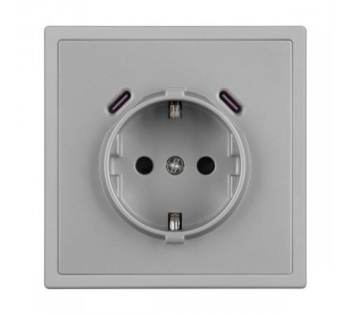 Розетка зк со шторками с USB тип C+С софт-тач никель Arlight SCT-MUCC-SFPL-IS (250V, 16A) 061817(1)