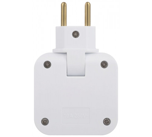 Разветвитель электрический Эра SPF-2-FL-USB поворотный на 2 розетки + 2USB 10А белый Б0069089