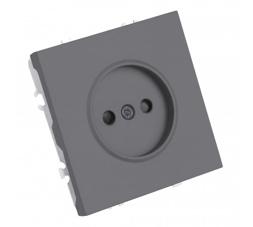 Розетка 1-местная с з/ш б/з (механизм) СЗК Stekker Эмили 250В 16А RST16-5109-10ZK платиново-серый soft touch 50242