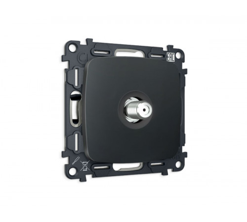 Комплект механизма TV розетки Ambrella Volt SAT 5-2400MHz 3.5dB OMEGA MO913050 Графит soft touch QUANT (OP9130, VM215)