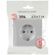 Розетка Эра Arktik 16-2101-03 с заземлением 2P+E Schuko 16А-250В алюминий Б0070416