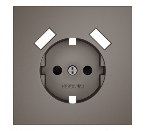 Накладка для розетки с заземлением и защитными шторками, с USB A+A Voltum S70 (капучино) VLS000914