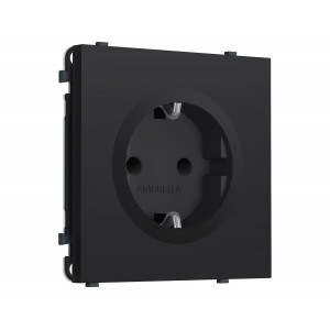 Комплект механизма электрической розетки SIGMA Черный Мягкое касание 50Hz 2P+E с/з с/ш 16A-250V QUANT PRO Ambrella Volt MS987010 (SP9870, PR141)