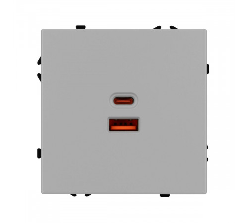 USB Розетка тип A+C софт-тач никель Arlight SCT-MUAC-SFPL-FC-IS (65W, QC3) 059447(1)