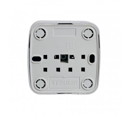 Розетка накладная 1-местная Stekker Basic PST10-501-20 50074 Розетка накладная 1-местная Stekker Basic PST10-501-20 50074