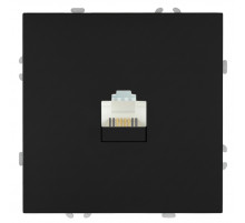 Розетка телефонная 1-местная RJ11 (механизм) Stekker Эмили RST00-5121-05 черный уголь soft touch 50831