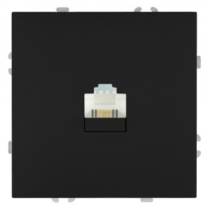 Розетка телефонная 1-местная RJ11 (механизм) Stekker Эмили RST00-5121-05 черный уголь soft touch 50831
