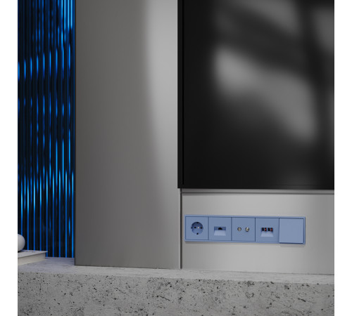 Накладка для розетки с заземлением Voltum S70 (деним) VLS000615