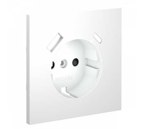 Накладка для розетки с заземлением и защитными шторками, с USB A+C Voltum S70 (белый матовый) VLS001002