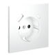Накладка для розетки с заземлением и защитными шторками, с USB A+C Voltum S70 (белый матовый) VLS001002