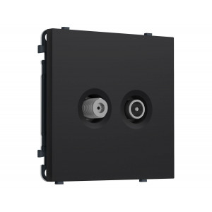 Комплект механизма розетки TV оконечной + SAT SIGMA Черный Мягкое касание 5-862MHz 3.5dB/950-2150MHz 3.8dB QUANT PRO Ambrella Volt MS993310 (SP9933, PR217)