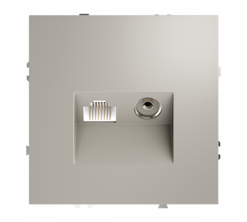 Розетка телевизионная встраиваемая Voltum S70 TV+RJ45 кат. 6, (кашемир) VLS060703