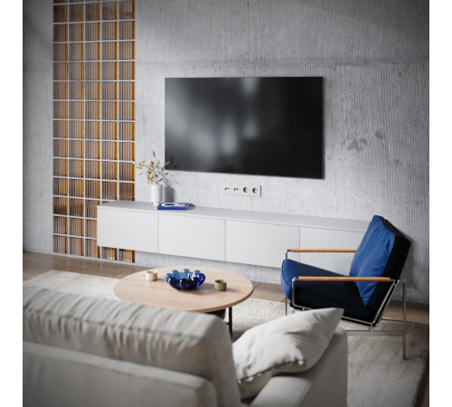 Розетка телевизионная встраиваемая Voltum S70 TV+RJ45 кат. 6, (сталь) VLS060705