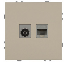 Розетка Эра Galaxy 15-3110-04 комбинированная RJ45+TV IP20 шампань Б0070782