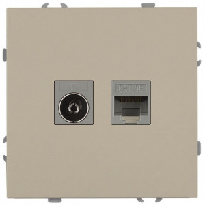 Розетка Эра Galaxy 15-3110-04 комбинированная RJ45+TV IP20 шампань Б0070782
