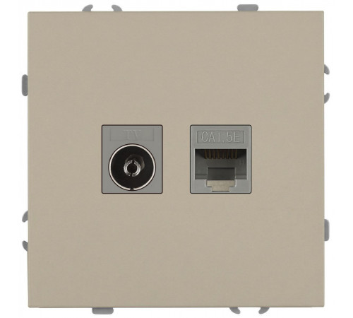 Розетка Эра Galaxy 15-3110-04 комбинированная RJ45+TV IP20 шампань Б0070782