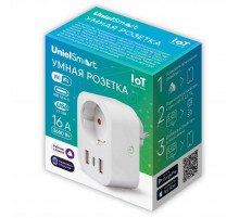 Умная розетка Uniel USH-A103 1G/UC/WF WHITE UL-00011389