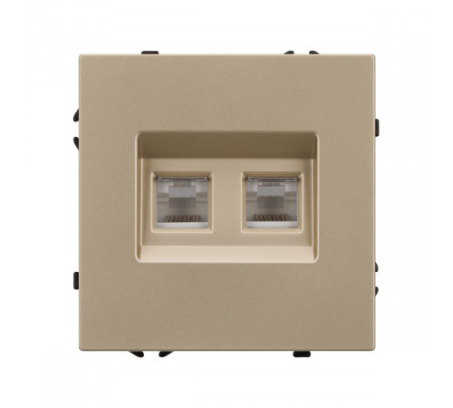 Механизм сдвоенной компьютерной розетки Arlight SCT-NOBE-MPC2-SFPL-GD (RJ-45, CAT6) 054314