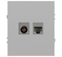 Розетка Эра Arktik 16-3110-03 комбинированная RJ45+TV алюминий Б0070496