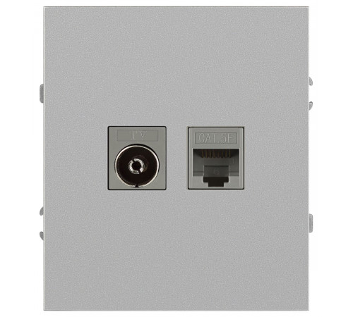 Розетка Эра Arktik 16-3110-03 комбинированная RJ45+TV алюминий Б0070496