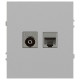 Розетка Эра Arktik 16-3110-03 комбинированная RJ45+TV алюминий Б0070496