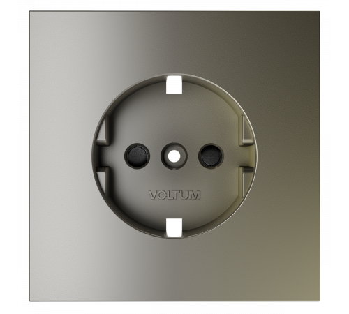 Накладка для розетки с заземлением и защитными шторками Voltum S70 (шелк) VLS000704