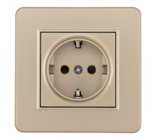 Комплект розетки с/з и шторками и рамкой Arte Milano SET16-1-40-1 shampan