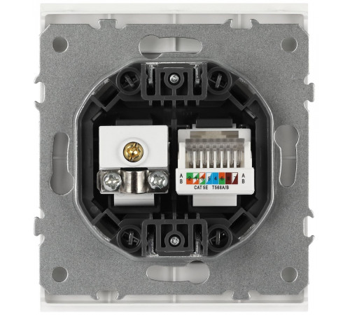 Розетка ЭРА Arktik 16-3110-01 комбинированная RJ45+TV белый Б0070494