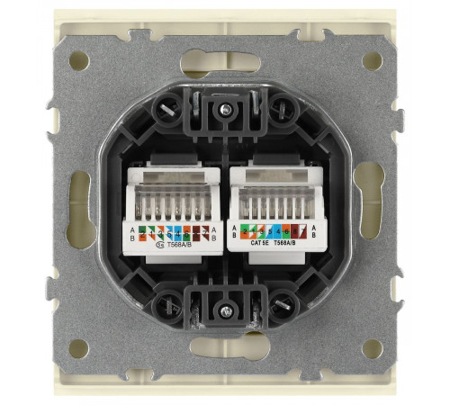 Розетка Эра Arktik 16-3108-02 информационная двойная 2XRJ45 слоновая кость Б0070485