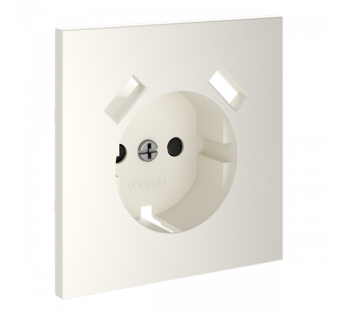 Накладка для розетки с заземлением и защитными шторками, с USB A+A Voltum S70 (хлопок) VLS000913