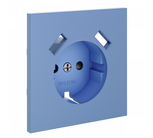 Накладка для розетки с заземлением и защитными шторками, с USB A+A Voltum S70 (деним) VLS000915