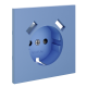 Накладка для розетки с заземлением и защитными шторками, с USB A+A Voltum S70 (деним) VLS000915