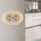 Круглая розетка двойная с/з и шторками Arte Milano SET08-double-40-2 shampan
