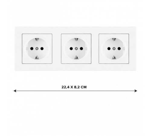 Розетка тройная (трехпостовая) с/з и шторками Arte Milano SET06-3-40-1x3 white Розетка тройная (трехпостовая) с/з и шторками Arte Milano SET06-3-40-1x3 white