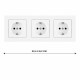 Розетка тройная (трехпостовая) с/з и шторками Arte Milano SET06-3-40-1x3 white