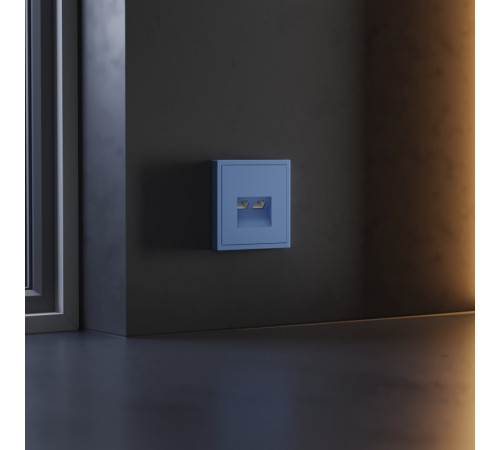 Накладка для розетки компьютерной двойной RJ45+RJ45 кат.6 Voltum S70 (деним) VLS001415