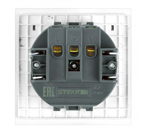 Розетка 1-местная Stekker 250В 16А Мия RST16-3112-01 50441