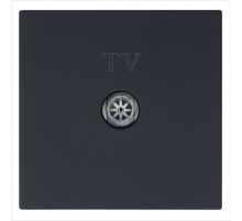 Розетка TV Φ9.5mm оконечная с накладкой, цвет Черный матовый (soft touch) Jasmart FD6001PBM