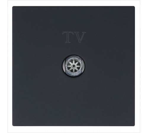 Розетка TV Φ9.5mm оконечная с накладкой, цвет Черный матовый (soft touch) Jasmart FD6001PBM