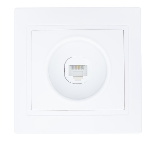 Розетка компьютерная RJ45 скрытой установки IP20, белая 