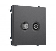 Комплект механизма розетки TV оконечной + SAT SIGMA Антрацит серый 5-862MHz 3.5dB/950-2150MHz 3.8dB QUANT PRO Ambrella Volt MS663310 (SP6633, PR217)