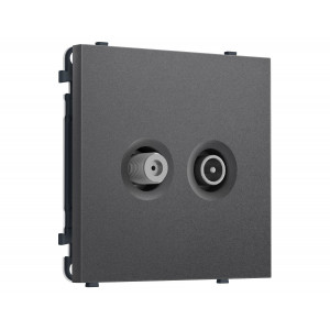 Комплект механизма розетки TV оконечной + SAT SIGMA Антрацит серый 5-862MHz 3.5dB/950-2150MHz 3.8dB QUANT PRO Ambrella Volt MS663310 (SP6633, PR217)