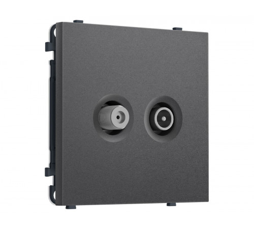 Комплект механизма розетки TV оконечной + SAT SIGMA Антрацит серый 5-862MHz 3.5dB/950-2150MHz 3.8dB QUANT PRO Ambrella Volt MS663310 (SP6633, PR217)