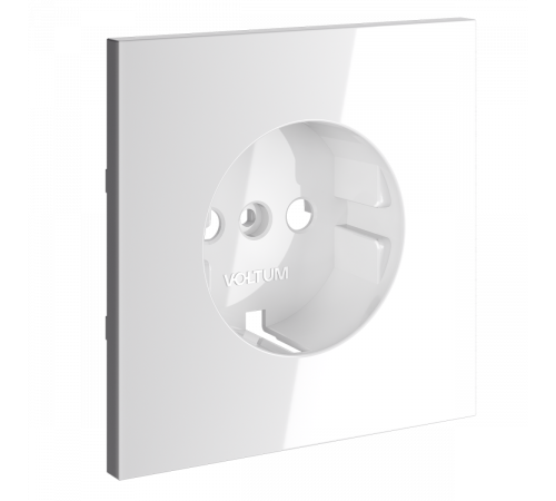 Накладка для розетки с заземлением Voltum S70 (белый глянцевый) VLS000601