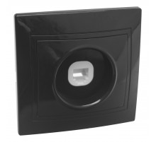 Розетка телефонная RJ11 скрытой установки IP20, черная 