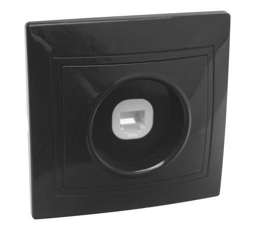 Розетка телефонная RJ11 скрытой установки IP20, черная 