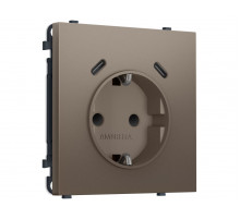 Комплект механизма электрической розетки SIGMA Темная бронза матовый 2USB С+C 20W Ambrella Volt MS640510 (SP6405, PR165)