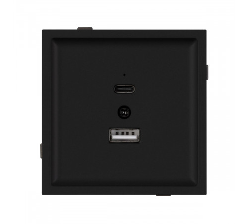 Механизм USB розетки Arlight SCT-TENDO-MUAC-SFPL-BK (5V, 3A, QC3) 054536